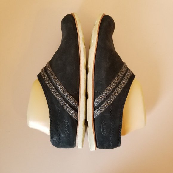 Chaco 9.5 Black Slip on Loafer Shoes HARPER Clogs Wool - Picture 3 of 8